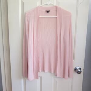 Talbots Pink Open Front Knit Lightweight Cardigan Women Size M Petite